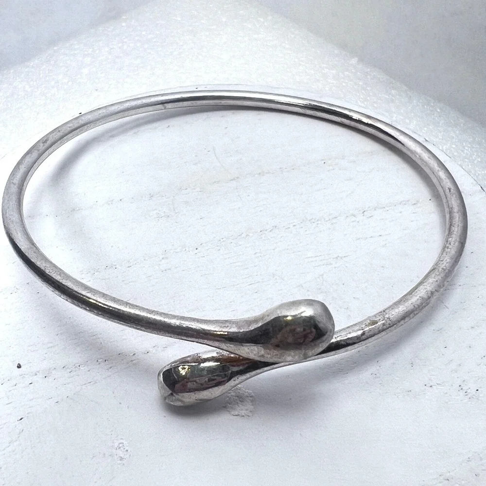 Artisan Sterling Silver Bypass Bangle 7